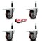 Service Caster 3.5'' Maroon Poly Swivel 7/8'' Expanding Stem Caster Set Total Lock Brake, 4PK SCC-EXTTL20S3514-PPUB-MRN-78-4 - alternate 2